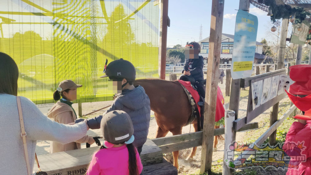 愛知牧場では乗馬できます。